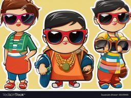 Sunglass clipart - cartoon character wearing oversized sunglasses  