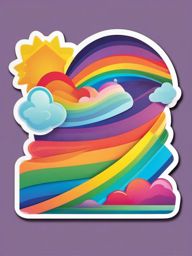 Rainbow Sticker - Celebrate the beauty and hope symbolized by a colorful rainbow with this vibrant sticker, , sticker vector art, minimalist design