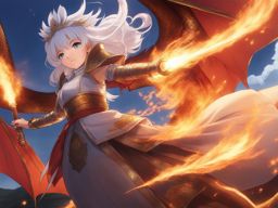 kanna kamui breathes fire and takes flight in dragon form. 