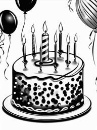 birthday clipart black and white at a birthday celebration - marking special occasions. 