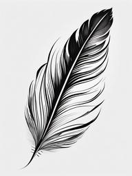 Phoenix Feather Tattoo - Represents resilience and transformation  minimal tattoo design,white background