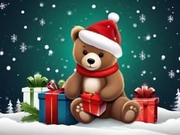 Cute Christmas Bear Wallpaper  