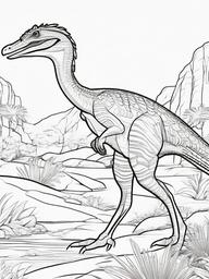 Troodon Coloring Pages - Intelligent Bird-Like Dinosaur  black outline printable coloring page