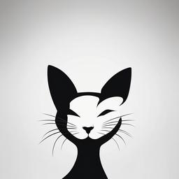 Black Cat Outline Tattoo - Tattoo featuring an outline of a black cat.  minimal color tattoo, white background