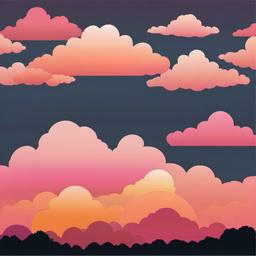 Cloud clipart - clouds at sunset with pink and orange hues  