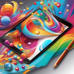 Art clipart - digital art creation on a tablet  