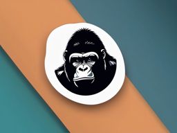 Gorilla Sticker - A powerful gorilla with a contemplative expression. ,vector color sticker art,minimal