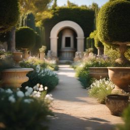 Ancient Greek Garden - Transport your garden to the time of ancient Greece with Greek aesthetics. realistic, professional photography, bokeh, natural lighting, canon lens, shot on dslr 64 megapixels sharp focus