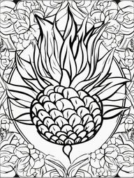 Fruit Coloring Pages - Dragon fruit with unique exterior  simple coloring pages