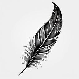 Feather Bracelet Tattoo - Feather design arranged like a bracelet.  simple vector tattoo,minimalist,white background