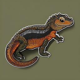 Mexican Beaded Lizard cartoon - venomous, bead-skinned lizard  cartoon sticker style