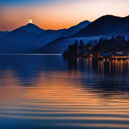 lugu lake - imagine a tranquil night on lugu lake, known as the mother lake by the mosuo people, with its pristine waters and starry reflections. 