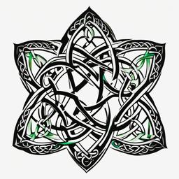irish celtic knot tattoo designs  simple color tattoo,minimal,white background
