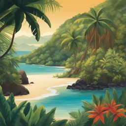 exotic mayotte island landscapes - illustrate the exotic landscapes of mayotte island in the indian ocean, known for its coral reefs and lush forests. 