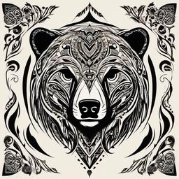 bear tattoo tribal  simple vector color tattoo