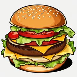 Lunch clipart - burger with fries  clipart