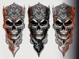 skull mask tattoo  simple vector color tattoo