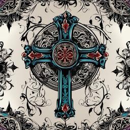 cross tattoo gothic  simple vector color tattoo