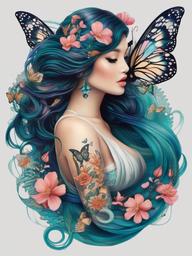 mermaid butterfly tattoo  