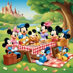 Disney clipart - Disney characters enjoying a picnic  