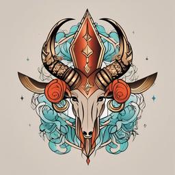 aries and sagittarius tattoo  simple vector color tattoo