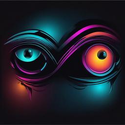 Eyes clipart - glowing alien eyes in a mysterious setting  color,minimalist,vector clipart