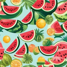 Watermelon clipart - watermelon with a beach background  