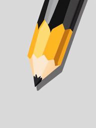 Pencil Clipart - A sharpened pencil for writing.  color clipart, minimalist, vector art, 