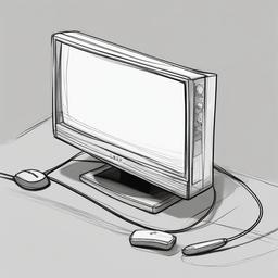 sketch of monitor  minimal rough sketch scribbles,doodles,black and white