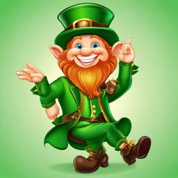 Leprechaun clipart - leprechaun in a playful pose  