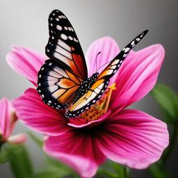 small butterfly flower tattoo  