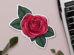 Heart Eyes and Rose Emoji Sticker - Love-struck admiration, , sticker vector art, minimalist design