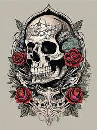 skeleton bone tattoo  simple vector color tattoo