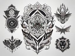 tattoo hunting designs  simple color tattoo,minimal,white background