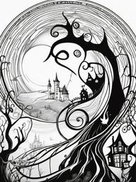 Nightmare Before Christmas Coloring Pictures  outling,coloring pages,black and whit