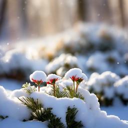 Winter background wallpaper - flowers in snow wallpaper  
