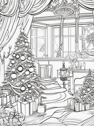 Coloring Page Merry Christmas  outling,coloring pages,black and whit