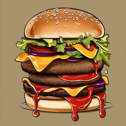 Burger clipart - burger with a special sauce drizzle  