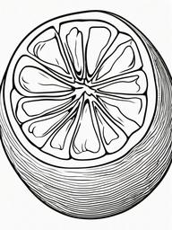 Fruit Coloring Pages - Grapefruit with half showing interior  simple coloring pages