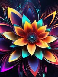 Flower Wallpaper iPhone - Digital Floral Abstraction in Cybernetic Neon  intricate patterns, splash art, wallpaper art