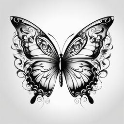 Butterfly tattoo,A timeless symbol of transformation and beauty in tattoo art. tattoo design, white background