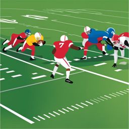 football clipart on a football field - ready for competitive play. 