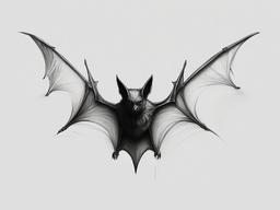 drawing of a spectral bat  minimal rough sketch scribbles,doodles,black and white