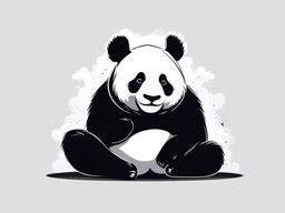 Panda cartoon  minimal, white background