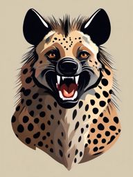 Spotted Hyena Clip Art - Spotted hyena with powerful jaws,  color vector clipart, minimal style