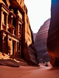 petra, jordan - capture the ancient wonder of petra, with its intricate rock-cut architecture and narrow siq under the moonlight. 