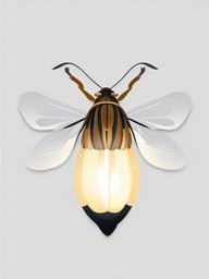 Bug clipart - Moth flying around a light.  vector style illustration, white background