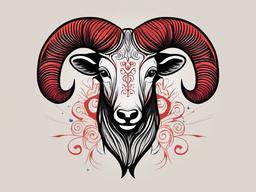 aries zodiac tattoo  simple vector color tattoo