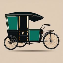 Rickshaw Clipart - A traditional cycle rickshaw.  color vector clipart, minimal style