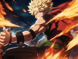 bakugou engages in a fiery clash with rivals. 